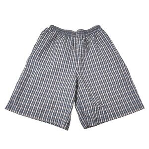 Blouseworks S Blue Plaid Shorts Elastic Waist Wide Leg Grandmacore Coastal